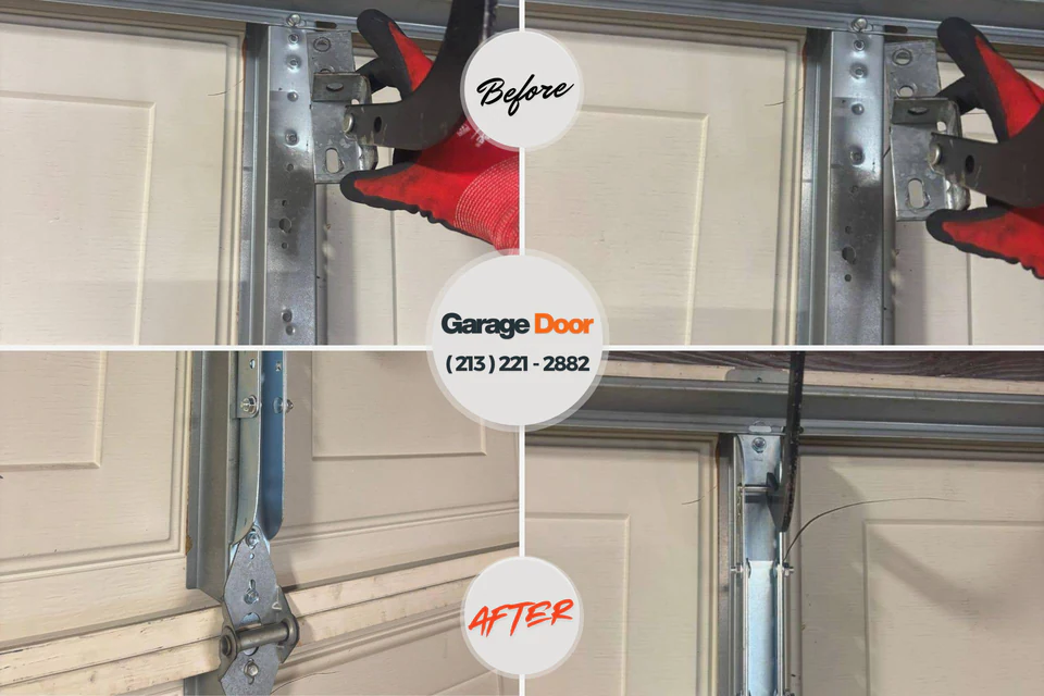 Before and after: garage door repair Raymond, MS